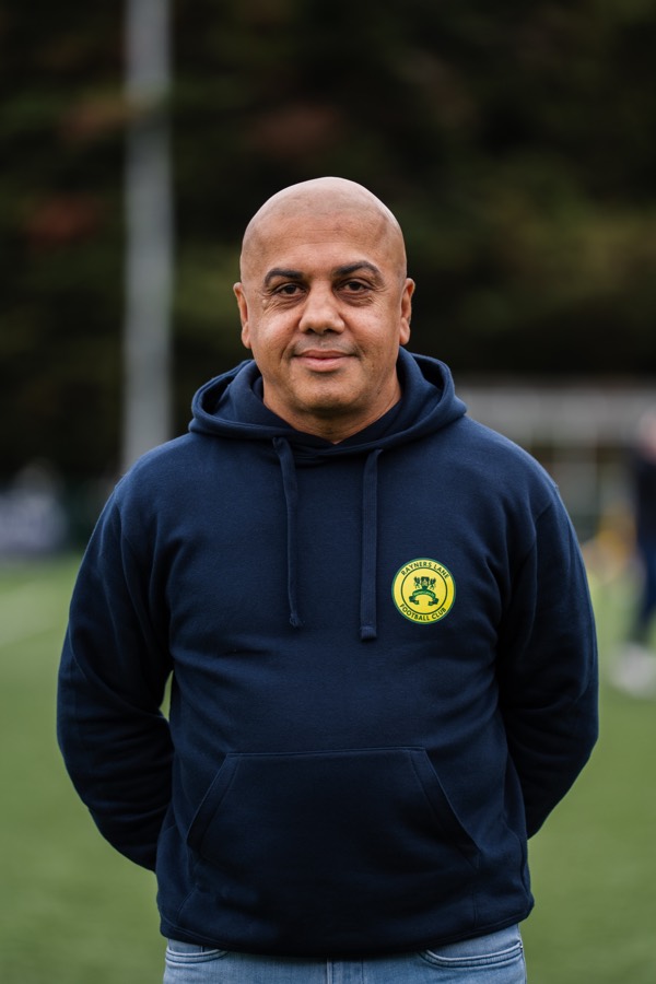 Pete Singh, Rayners Lane FC Club Chairman, at Tithe Farm